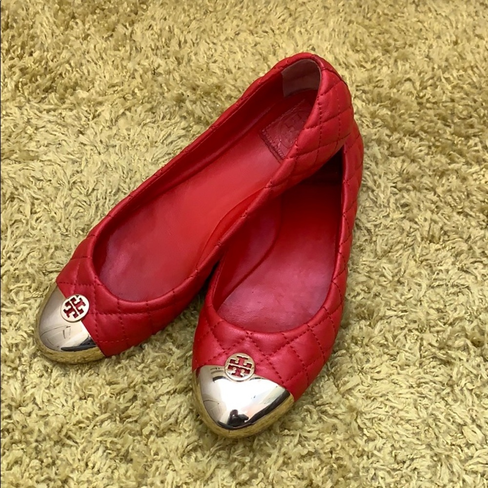 Tory Burch gold tipped flats